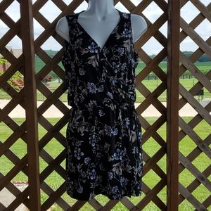 White House Black Market Romper Black Floral